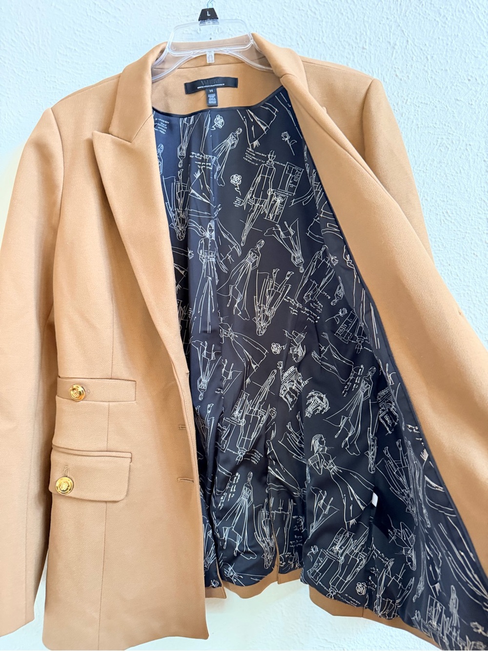 WHBM camel gold button jacket - Picture 9 of 11